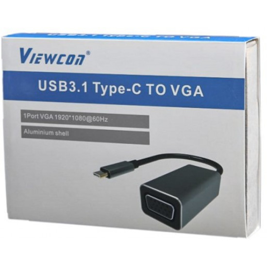 Адаптер-переходник Viewcon USB-C на VGA (TE388) Адаптер-переходник Viewcon USB-C на VGA (TE388)