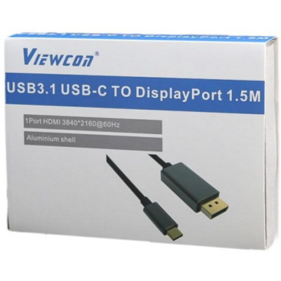 Адаптер-переходник Viewcon USB-C на DisplayPort 1.5 м Black (TE392) Адаптер-переходник Viewcon USB-C на DisplayPort 1.5 м Black (TE392)