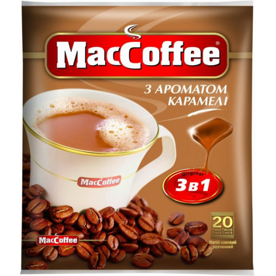 МакКофе 3 в 1 кавовий напій Карамель 20 пакетиків МакКофе 3 в 1 кавовий напій Карамель 20 пакетиків
