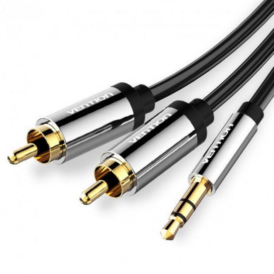 Кабель Vention AUX 3.5 mm M - 2xRCA M, 1 m, Black (BCFBF) Кабель Vention AUX 3.5 mm M - 2xRCA M, 1 m, Black (BCFBF)