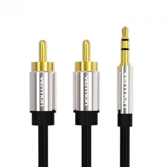 Кабель Vention AUX 3.5 mm M - 2xRCA M, 1 m, Black (BCFBF) Кабель Vention AUX 3.5 mm M - 2xRCA M, 1 m, Black (BCFBF)