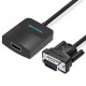 Перехідник Vention VGA-HDMI, 0.2 m, зі звуком та живленням (ACNBB)