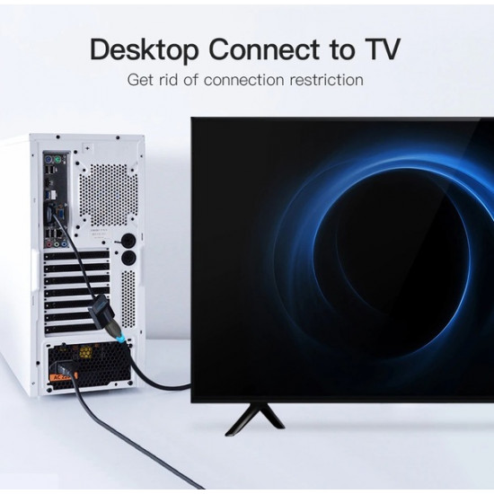 Перехідник Vention VGA-HDMI, 0.2 m, зі звуком та живленням (ACNBB)