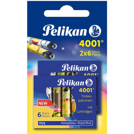 Чернильные картриджи короткие Pelikan 4001 Fancy Royal Blue синие стираемые 12 шт (338269) Чернильные картриджи короткие Pelikan 4001 Fancy Royal Blue синие стираемые 12 шт (338269)