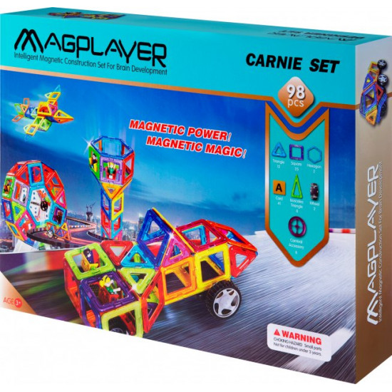 Конструктор магнитный Magplayer 98 элементов (MPA-98) Конструктор магнитный Magplayer 98 элементов (MPA-98)