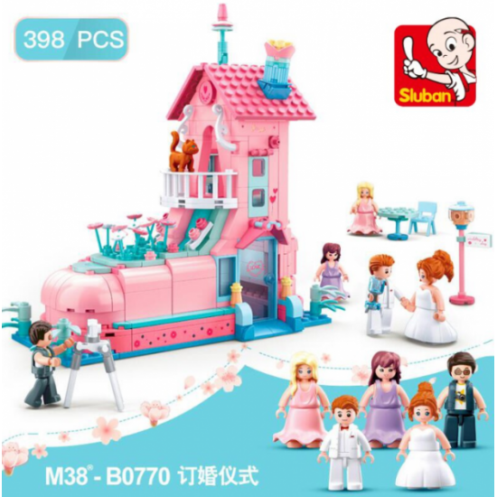 Конструктор Sluban M38-B0770 Свадьба дом с фигурками 398 деталей Конструктор Sluban M38-B0770 Свадьба дом с фигурками 398 деталей