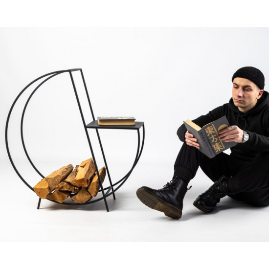Сучасна дровница «Коло з полицею». Art Republic Сучасна дровница «Коло з полицею». Art Republic