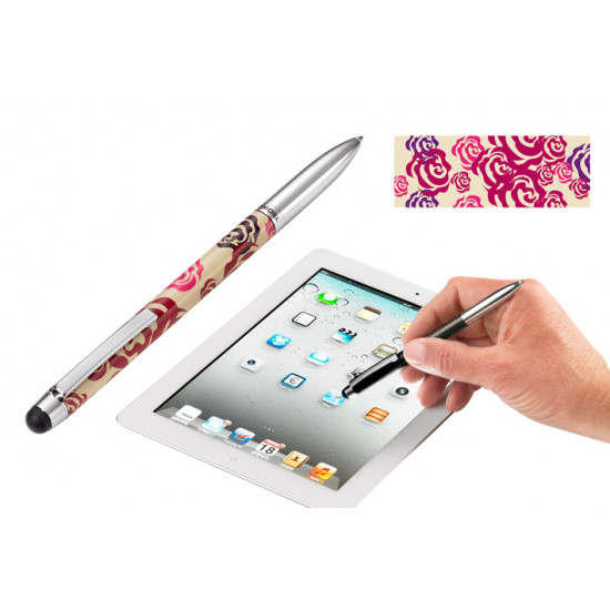 Шариковая ручка Troika со стилусом для iPad и iPhone Fine carbone, цветная Шариковая ручка Troika со стилусом для iPad и iPhone Fine carbone, цветная
