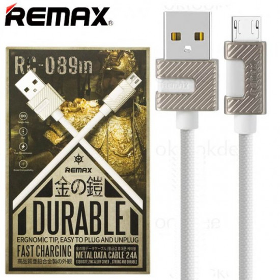 USB кабель Remax RC-089m Metal micro USB белый USB кабель Remax RC-089m Metal micro USB белый