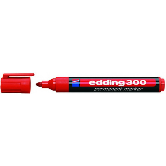 Маркер перманентный Edding Permanent 1.5-3 мм Красный (e-300/02) Маркер перманентный Edding Permanent 1.5-3 мм Красный (e-300/02)