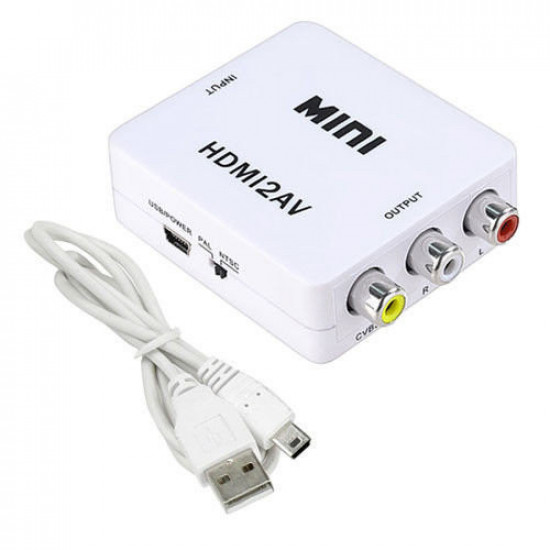  HDMI - AV RCA конвертер видео, аудио, белый