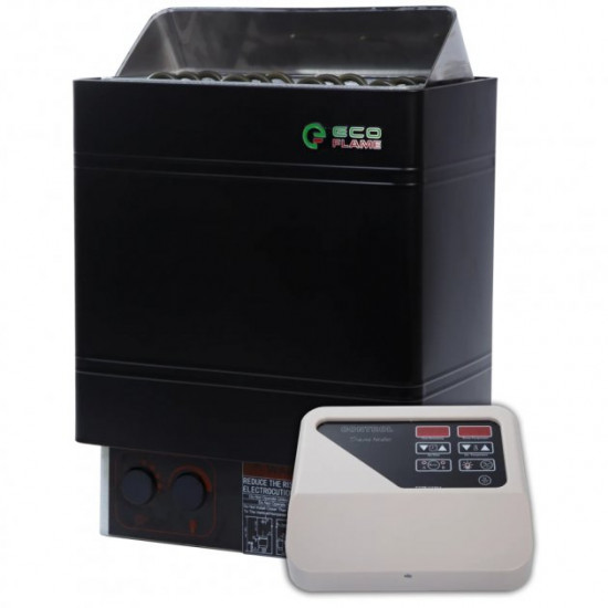 Электрокаменка EcoFlame AMC 60D, 6 кВт, 9 м.куб, 220/380В, с пультом CON4 Электрокаменка EcoFlame AMC 60D, 6 кВт, 9 м.куб, 220/380В, с пультом CON4