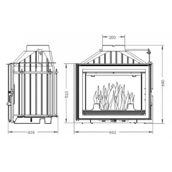 Камінна топка Uniflam 700 Plus Eco із шибером Камінна топка Uniflam 700 Plus Eco із шибером