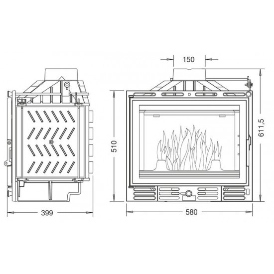Камінна топка Uniflam 600 Plus Eco із шибером Камінна топка Uniflam 600 Plus Eco із шибером
