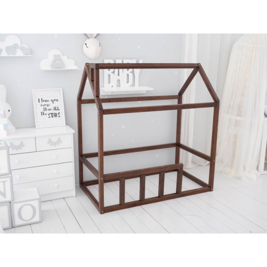 Дитяче ліжко будиночок Монтессорі BUSY WOOD Модель 2 120х60 см темна Дитяче ліжко будиночок Монтессорі BUSY WOOD Модель 2 120х60 см темна