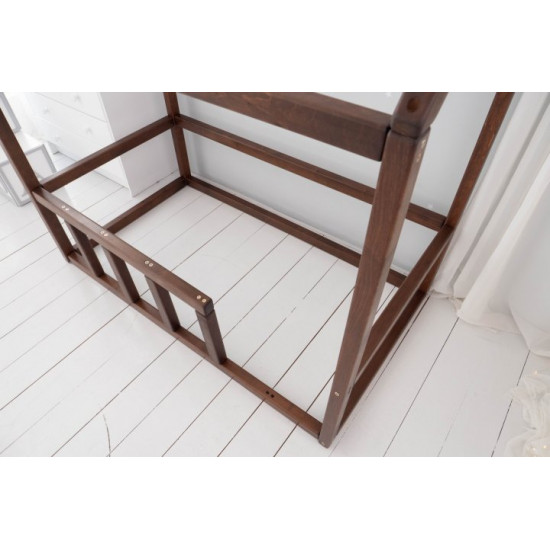 Дитяче ліжко будиночок Монтессорі BUSY WOOD Модель 2 120х60 см темна Дитяче ліжко будиночок Монтессорі BUSY WOOD Модель 2 120х60 см темна