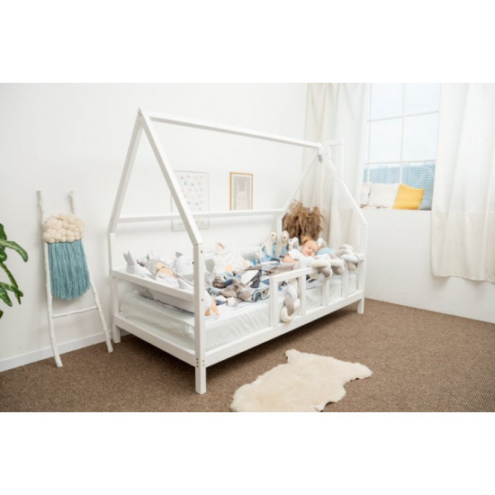 Детская кровать домик Монтессори BUSY WOOD на ножках Модель 1 190х80 см белая Детская кровать домик Монтессори BUSY WOOD на ножках Модель 1 190х80 см белая