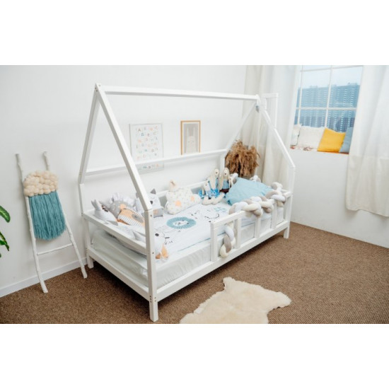 Детская кровать домик Монтессори BUSY WOOD на ножках Модель 1 190х80 см белая Детская кровать домик Монтессори BUSY WOOD на ножках Модель 1 190х80 см белая