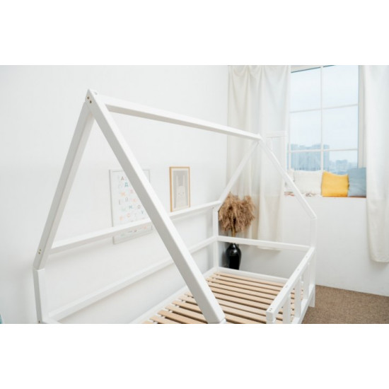 Детская кровать домик Монтессори BUSY WOOD на ножках Модель 1 190х80 см белая Детская кровать домик Монтессори BUSY WOOD на ножках Модель 1 190х80 см белая