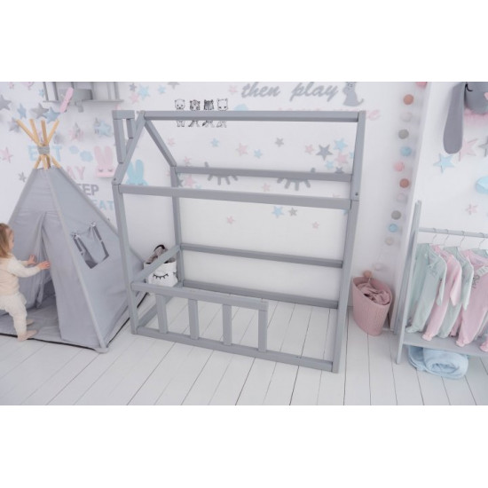 Дитяче ліжко будиночок Монтессорі BUSY WOOD Модель 2 120х60 см сіра Дитяче ліжко будиночок Монтессорі BUSY WOOD Модель 2 120х60 см сіра