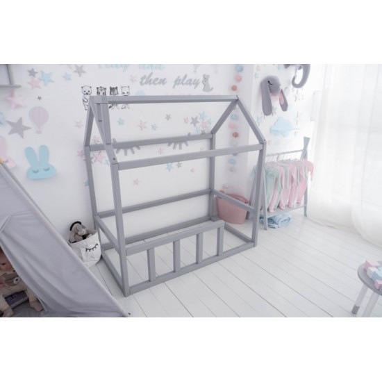 Дитяче ліжко будиночок Монтессорі BUSY WOOD Модель 2 120х60 см сіра Дитяче ліжко будиночок Монтессорі BUSY WOOD Модель 2 120х60 см сіра