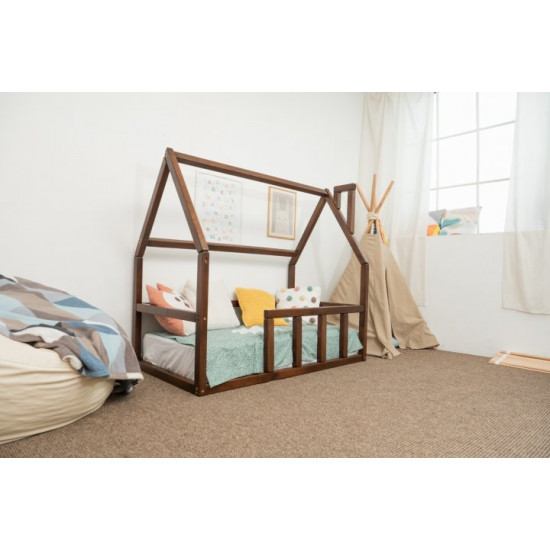 Дитяче ліжко будиночок Монтессорі BUSY WOOD Модель 1 120х60 см темна Дитяче ліжко будиночок Монтессорі BUSY WOOD Модель 1 120х60 см темна