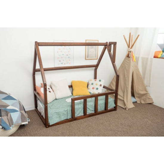 Дитяче ліжко будиночок Монтессорі BUSY WOOD Модель 1 120х60 см темна Дитяче ліжко будиночок Монтессорі BUSY WOOD Модель 1 120х60 см темна
