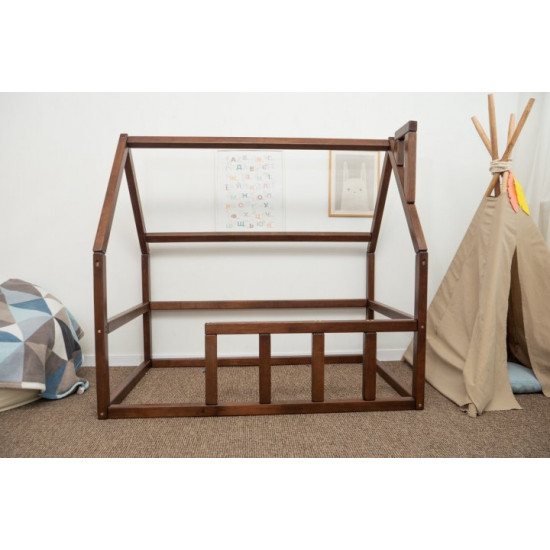 Дитяче ліжко будиночок Монтессорі BUSY WOOD Модель 1 120х60 см темна Дитяче ліжко будиночок Монтессорі BUSY WOOD Модель 1 120х60 см темна
