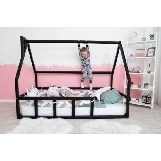 Дитяче ліжко будиночок Монтессорі BUSY WOOD Модель 1 190х90 см чорний