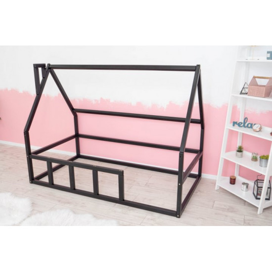 Дитяче ліжко будиночок Монтессорі BUSY WOOD Модель 1 190х90 см чорний
