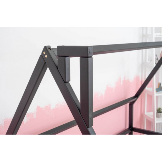 Дитяче ліжко будиночок Монтессорі BUSY WOOD Модель 1 190х90 см чорний