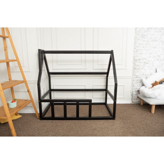 Дитяче ліжко будиночок Монтессорі BUSY WOOD Модель 1 120х60 см чорний