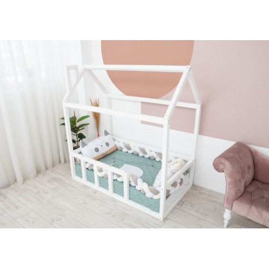 Дитяче ліжко будиночок Монтессорі BUSY WOOD Модель 2 200х90 см біла