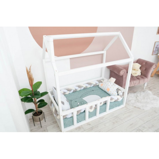 Дитяче ліжко будиночок Монтессорі BUSY WOOD Модель 2 200х90 см біла
