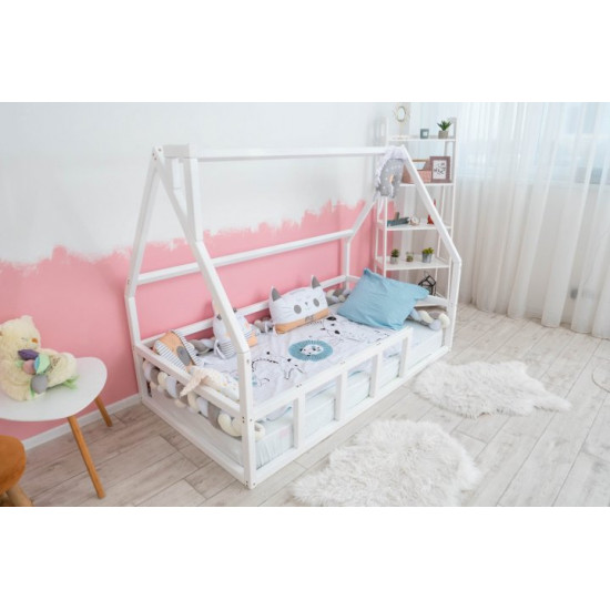 Дитяче ліжко будиночок Монтессорі BUSY WOOD Модель 1 200х90 см білий Дитяче ліжко будиночок Монтессорі BUSY WOOD Модель 1 200х90 см білий