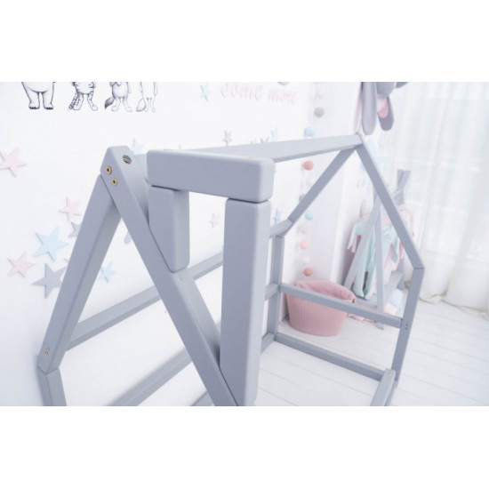 Дитяче ліжко будиночок Монтессорі BUSY WOOD Модель 1 120х60 см сіра