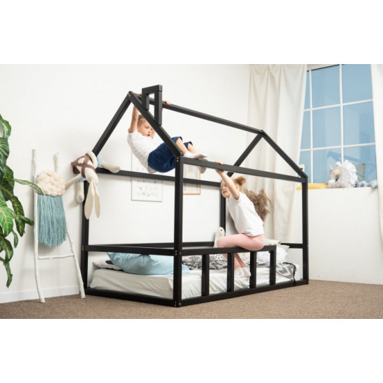 Дитяче ліжко будиночок Монтессорі BUSY WOOD Модель 2 190х90 см чорний Дитяче ліжко будиночок Монтессорі BUSY WOOD Модель 2 190х90 см чорний