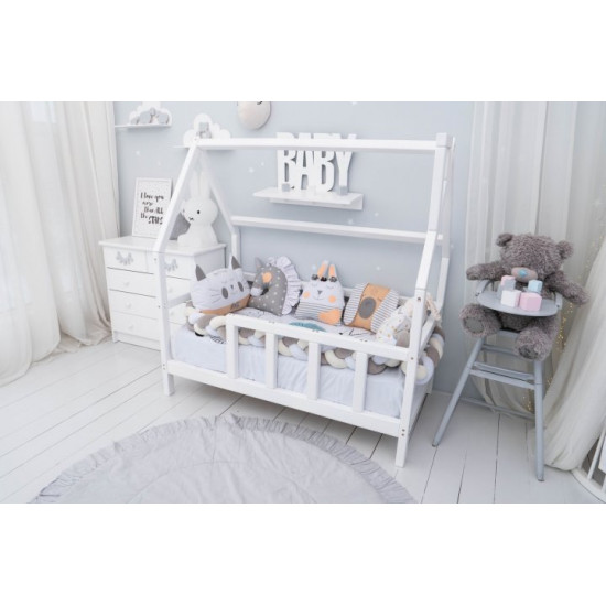 Детская кровать домик Монтессори BUSY WOOD на ножках Модель 1 120х60 см белый Детская кровать домик Монтессори BUSY WOOD на ножках Модель 1 120х60 см белый