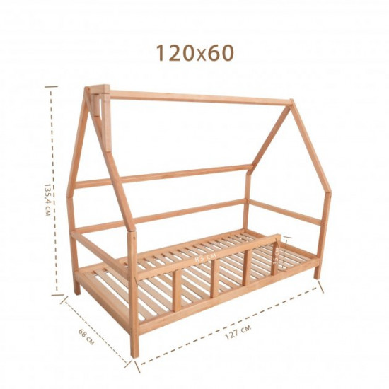 Детская кровать домик Монтессори BUSY WOOD на ножках Модель 1 120х60 см белый Детская кровать домик Монтессори BUSY WOOD на ножках Модель 1 120х60 см белый