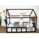 Дитяче ліжко будиночок Монтессорі BUSY WOOD Модель 2 190х80 см чорний