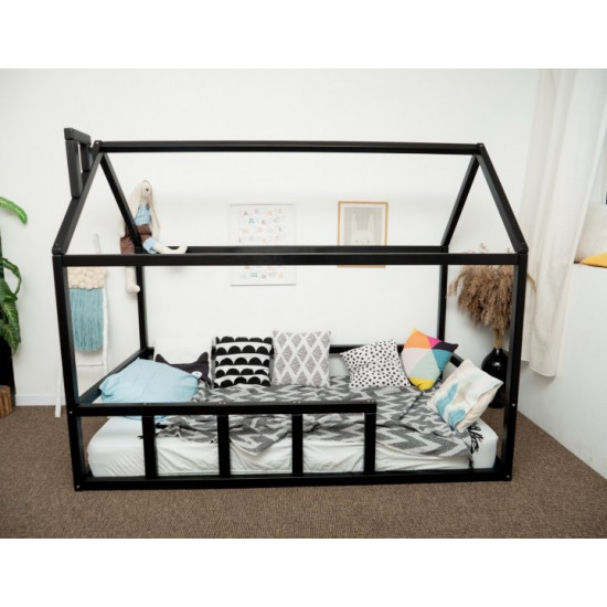 Дитяче ліжко будиночок Монтессорі BUSY WOOD Модель 2 190х80 см чорний
