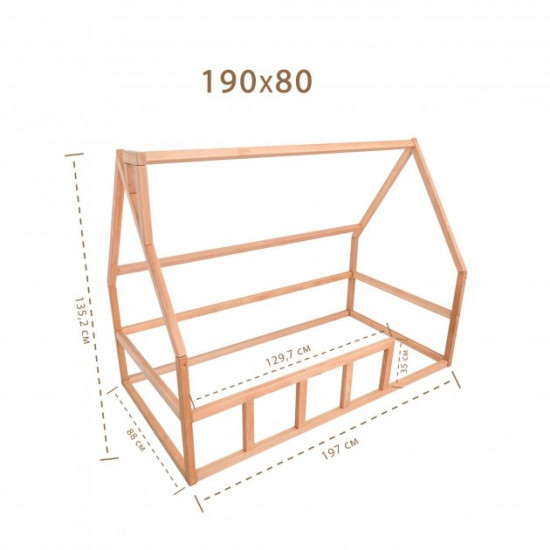 Дитяче ліжко будиночок Монтессорі BUSY WOOD Модель 1 190х80 см сіра Дитяче ліжко будиночок Монтессорі BUSY WOOD Модель 1 190х80 см сіра