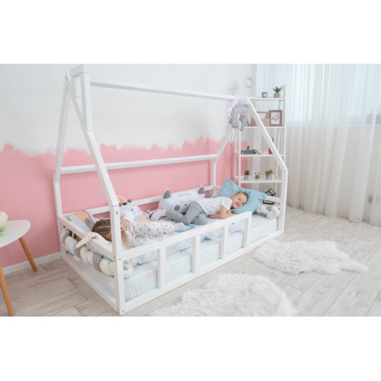 Дитяче ліжко будиночок Монтессорі BUSY WOOD Модель 1 190х80 см біла Дитяче ліжко будиночок Монтессорі BUSY WOOD Модель 1 190х80 см біла