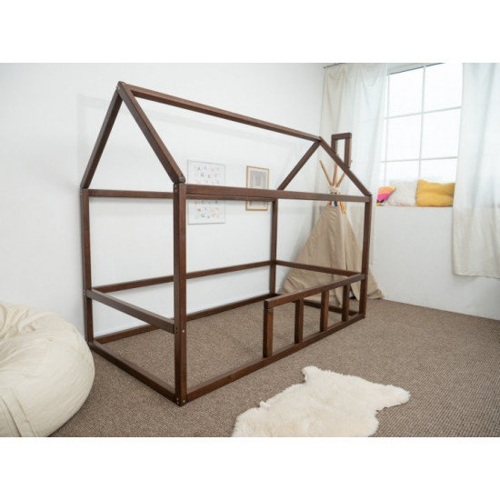 Дитяче ліжко будиночок Монтессорі BUSY WOOD Модель 2 190х90 см темна Дитяче ліжко будиночок Монтессорі BUSY WOOD Модель 2 190х90 см темна