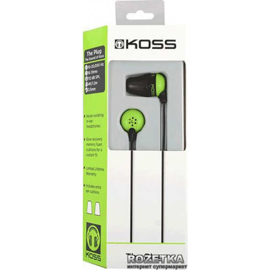 Навушники Koss The Plug Green (185323.101) Навушники Koss The Plug Green (185323.101)