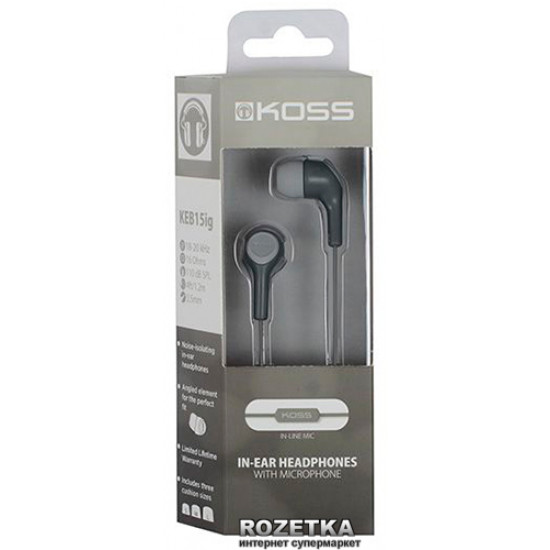 Навушники Koss KEB15i Grey (195033.101) Навушники Koss KEB15i Grey (195033.101)