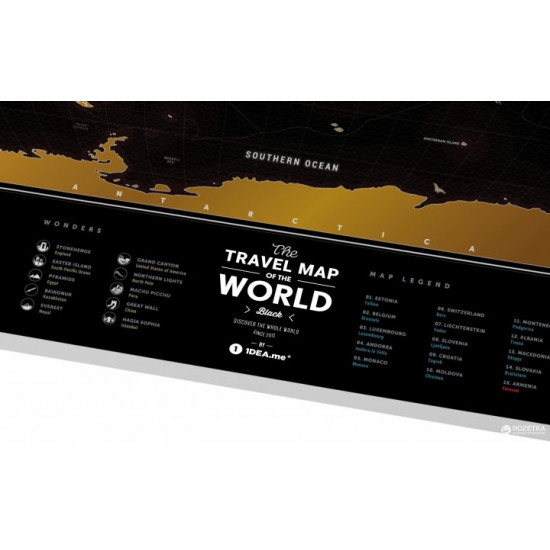 Скретч-карта мира 1DEA.me Travel Map Black World (BW) Скретч-карта мира 1DEA.me Travel Map Black World (BW)