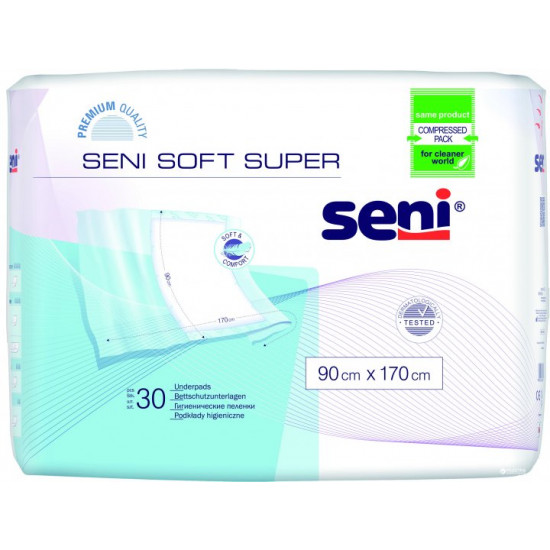 Пеленки гигиенические Seni Soft Super 90х170 30 шт (5900516691998) Пеленки гигиенические Seni Soft Super 90х170 30 шт (5900516691998)