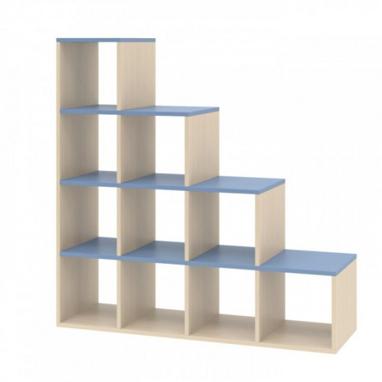 Стелаж для книжок KidsBunkBed С01 дуб молочний терра блакитна 1220х1200х400 мм