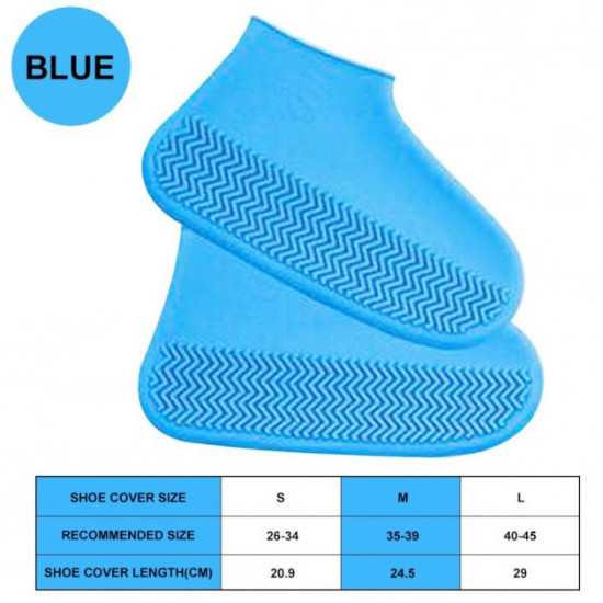 Водонепроникні силіконові бахили Waterproof Silicone Shoe Cover гумові чохли для взуття сині S